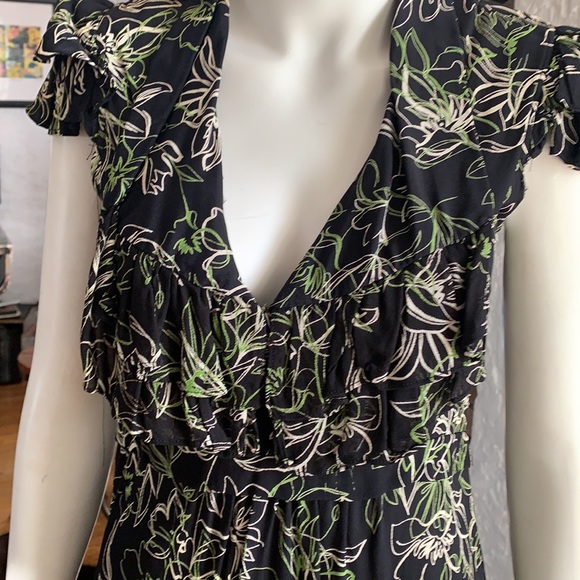 Jabot collar dress in rayon print - Picture 2 of 6